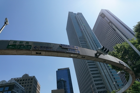 Intersection near Shinjuku police stationの写真素材
