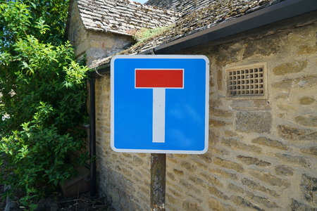 Dead end sign in English villageの写真素材