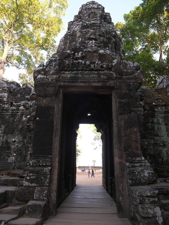 Siem Reap-December 23, 2017: Banteay Kdei is a Buddhist temple in Angkor, Cambodia.のeditorial素材