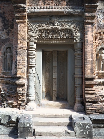 Siem Reap, Cambodia-December 24, 2017: Preah Ko was built in 879. It is known for the beauty and intricacy of its carvings.のeditorial素材