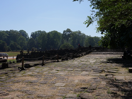 Siem Reap, Cambodia - Just north of the Elephant Terrace, the Terrace of the Leper King is located in the northwest corner and of the Royal Square of Angkor Thom, Cambodia.の写真素材