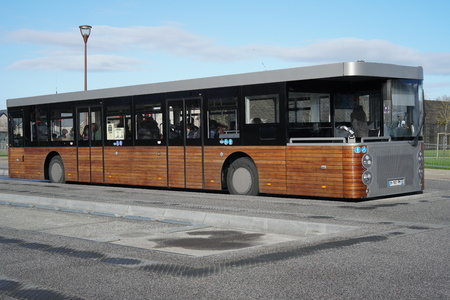 Normandy, France-January 26, 2018: A free shuttle service from the car park to Mont Saint Michel is available.のeditorial素材