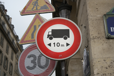 A picture of traffic sign in Paris, France.の写真素材