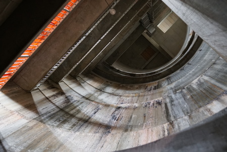 Tokyo, Japan-June 9, 2018: Wada-Yayoi rainwater storage trunk line is a water tunnel to storage control inundation being bui lt fifty meters below ground.のeditorial素材