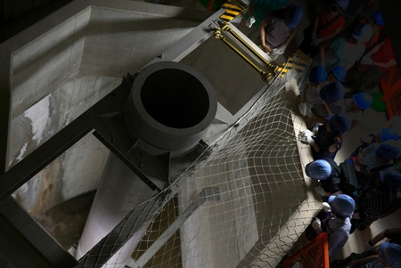 Outside of drop shaft of Wada-Yayoi rainwater storage trunk lineのeditorial素材