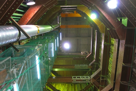 Tokyo, Japan-June 22, 2018: Second Tagara river rainwater storage trunk line is a water storage tunnel to control inundati on being built twenty meters below ground in Tokyo.のeditorial素材