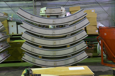 Tokyo, Japan-June 22, 2018: Segments for shield machine for Second Tagara river rainwater storage trunk line. The diameter of the tunnel is 3.5 m.のeditorial素材