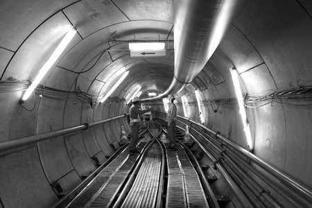 Tokyo, Japan-June 22, 2018: Second Tagara river rainwater storage trunk line is a water storage tunnel to control inundati on being built fifty meters below ground.のeditorial素材