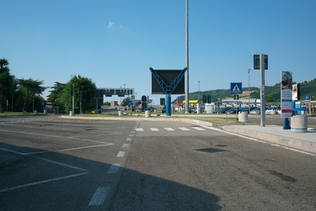 Bologna, Italy-July 25, 2018: Service area or rest area in Casalecchio di Reno along A1 - Autostrada del Soleのeditorial素材
