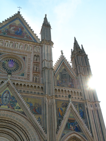 Orvieto, Italy-July 28, 2018: Duomo di Orvieto in the morningのeditorial素材