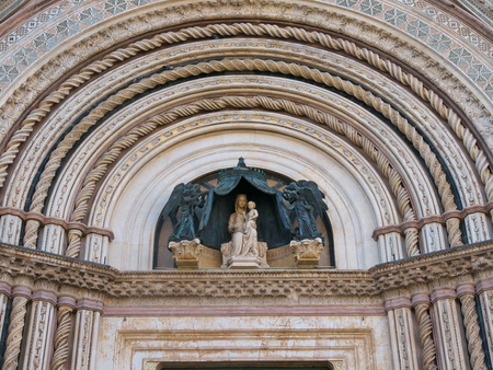 Orvieto, Italy-July 28, 2018: Duomo di Orvieto in the morningのeditorial素材
