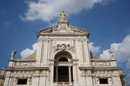 Assisi, Italy-July 28, 2018: The Basilica of Santa Maria degli Angeli