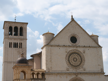 Assisi, Italy-July 28, 2018: Basilica di San Francesco d'Assisi or Papal Basilica of Saint Francis of Assisiのeditorial素材