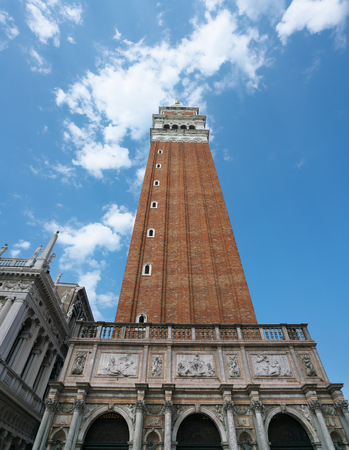 Venice, Italy-July 25, 2018: St Mark's Campanile or the bell tower of St Mark's Basilica, Veniceのeditorial素材