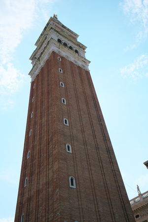 Venice, Italy-July 25, 2018: St Mark's Campanile or the bell tower of St Mark's Basilica, Veniceのeditorial素材