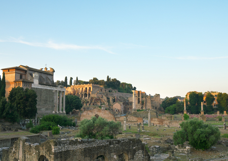 Rome, Italy-July 29, 2018: Foro Romano early in the summer morningのeditorial素材