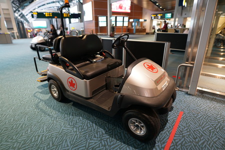 Vancouver, Canada-September 9, 2018: Vancouver Airport Domestic Terminal Passenger Cartのeditorial素材