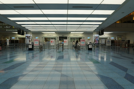Tokyo, Japan-September 9, 2018: Haneda Airport International Passenger Terminal Departure Lobby Departure Immigrationのeditorial素材