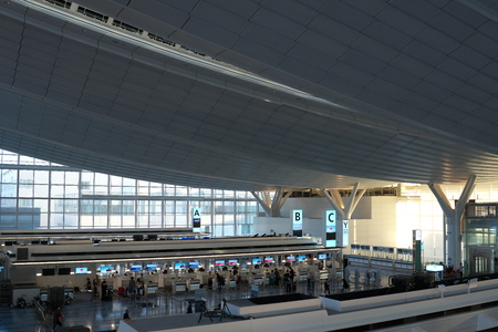 Tokyo, Japan-October 20, 2018: Haneda Airport International Passenger Terminalのeditorial素材