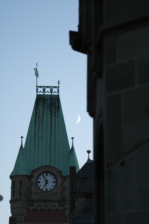 Colmar, France-October 13, 2018: SNCF Colmar station in the eveningのeditorial素材