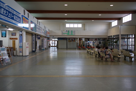 Okinawa, Japan-June 1, 2019: Quiet Ishigaki Ferry Terminal in Ishigaki Island, Okinawa, in the evening.のeditorial素材