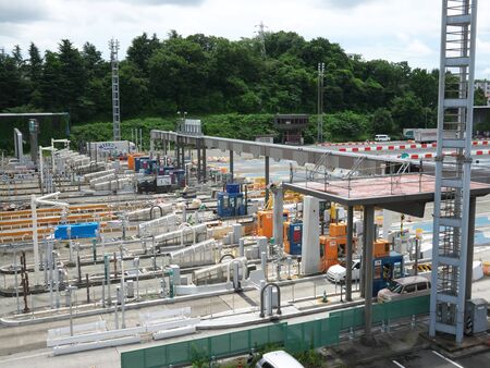 Kanagawa, Japan-July 19,2019: Tomei Expressway Tokyo tollgate under renovation workのeditorial素材