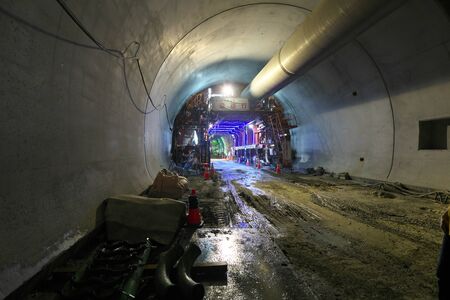 Kanagawa, Japan-July 19,2019: New Tomei Expressway Tanigayama tunnel under constructionのeditorial素材