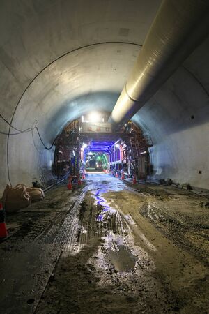 Kanagawa, Japan-July 19,2019: New Tomei Expressway Tanigayama tunnel under constructionのeditorial素材