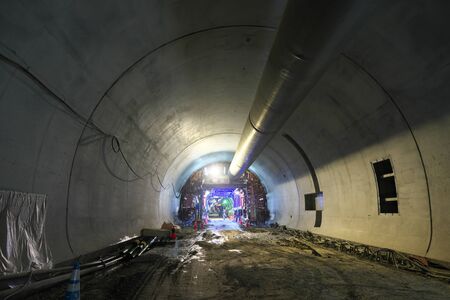 Kanagawa, Japan-July 19,2019: New Tomei Expressway Tanigayama tunnel under constructionのeditorial素材