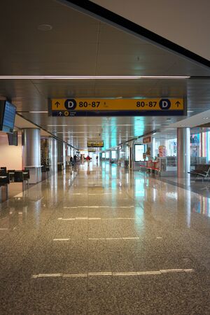 Calgary, Canada-September 2, 2019: Gates of departures international of Calgary International Airportのeditorial素材