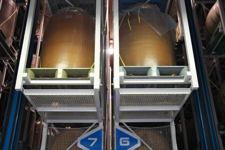 Akita,Japan-October 5, 2019: Big Clay crocks or Vases or jugs for aging or maturing Shochu, popular a distilled spirit mad e from rice or potato in japan.の写真素材