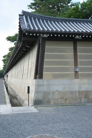 Kyoto,Japan-September 26, 2019: Exterior Walls of Kyoto Imperial Palace in Late Summerのeditorial素材