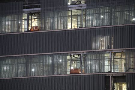 Tokyo,Japan-December 19, 2019: Interior finish work of tall building in Tokyoの写真素材