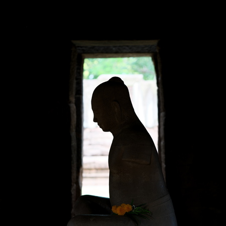 Nakhon Ratchasima,Thailand-December 8, 2019: Buddha Statue or Image at Phaimai Historical Park in Buriram, Thailandのeditorial素材