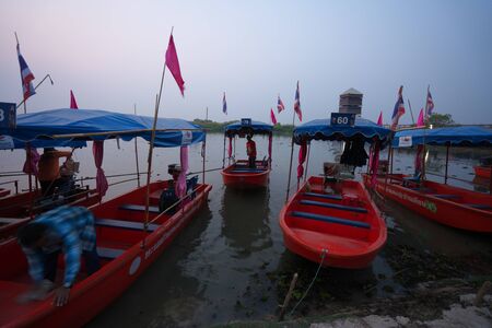 Udon Thani,Thailand-January 24, 2020:Boatslip or Pier at Red Lotus Lake or Talay Buaeng in Udon Thani, Thailandのeditorial素材