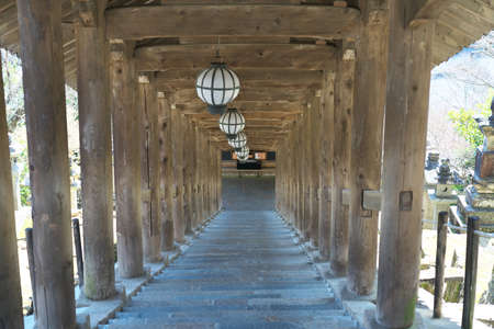 Nara,Japan-February 21, 2020: Stone steps of Hasedera temple in Naraのeditorial素材