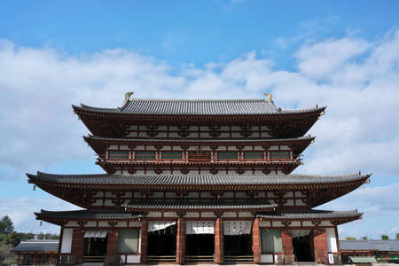 Kyoto, Japan-February 23, 2020: Yakushiji temple Golden Hall in Nara, Japanのeditorial素材