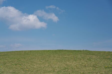 Tokyo, Japan-April 10, 2020: Hill top and Blue sky in Tokyoの写真素材