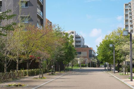 Tokyo, Japan-April 10, 2020: Residential area at the suburb of Tokyo, Japanの写真素材