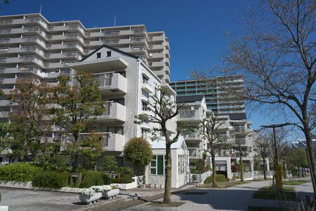 Tokyo, Japan-April 6, 2020: Residential area at the suburb of Tokyo, Japanの写真素材