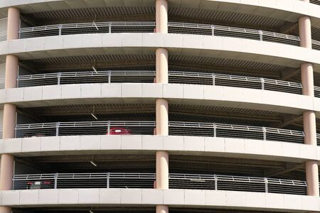 Tokyo,Japan-April 6, 2020: Multi-storey spiral car park or parking structure in Tokyo, Japanの写真素材