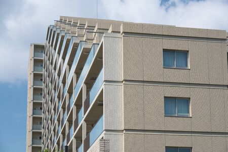 Tokyo, Japan-April 10, 2020: An apartment house in a residential area at the suburb of Tokyo, Japanの写真素材