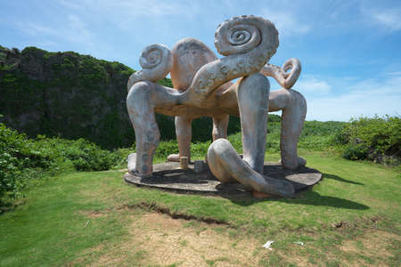 Okinawa,Japan-June 19, 2020: Octobus Park or Tako Park at Karima island, Okinawa, Japanのeditorial素材