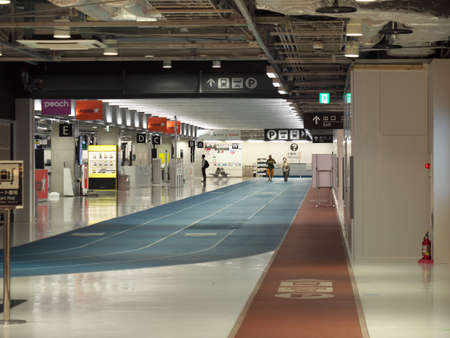 Chiba,Japan-June 19, 2020: Vacant Narita International Airport third terminal Concourseのeditorial素材