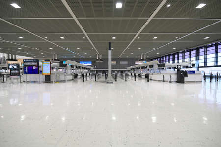 Chiba,Japan-July 14, 2020: Vacant Narita International Airport Terminal 2 Departure Floorのeditorial素材