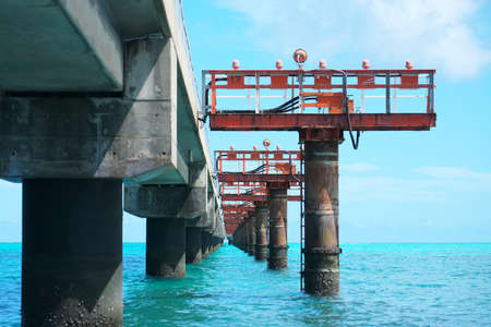 Okinawa,Japan-July 20, 2020: Miyako Shimojishima Airport Approach Light Systems, Okinawa, Japanのeditorial素材