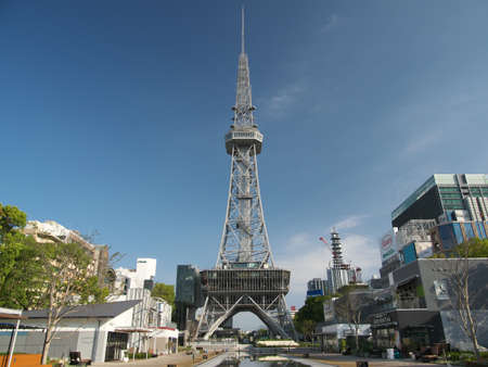 Aichi,Japan-October 2, 2020: Nagoya TV Tower after the accomplishment of Seismic retrofitのeditorial素材