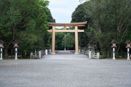 Nara,Japan-October 15, 2020: Torii gate of Kashiharajingu Shrine in Naraのeditorial素材