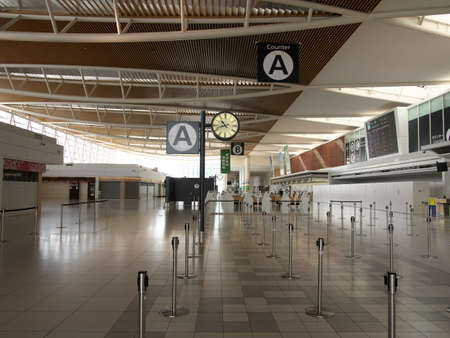 Hokkaido,Japan-November 11, 2020: Vacant New Chitose Airport International Departure Floorのeditorial素材