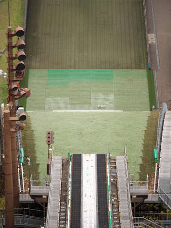 Hokkaido,Japan-November 8, 2020: Okurayama Ski Jump Stadium in Sapporo, Hokkaido, Japanのeditorial素材